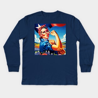 Texas Strong: 'We Can Do It' Independence Day Kids Long Sleeve T-Shirt